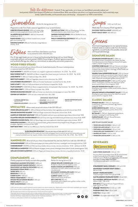Firebirds Wood Fired Grill Menu - Chattanooga, Tennessee | Sirved