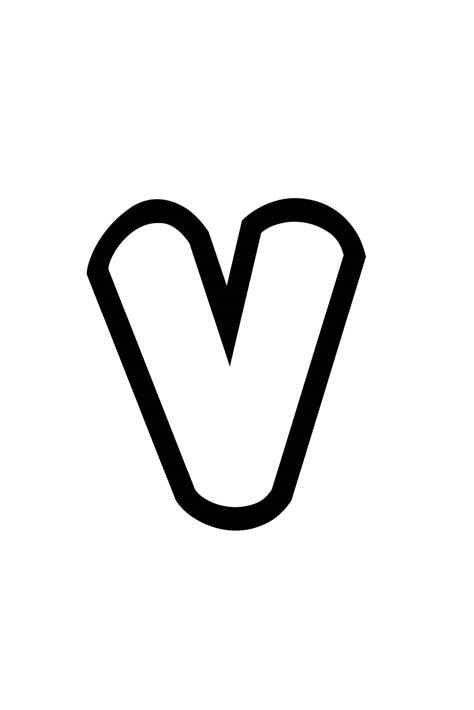Free Printable Lowercase V Bubble Letter Stencil