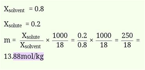The mole fraction of solvent in aqueous solution of a solute is 0.8 the ...