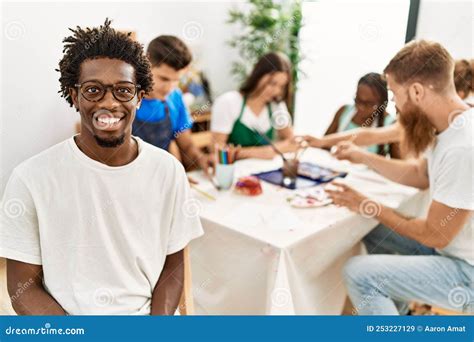 Group of People Drawing Sitting on the Table Stock Image - Image of draw, indoors: 253227129