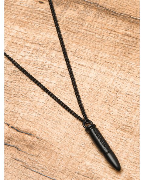 The Bro Code Engraved Black Bullet Pendant Necklace for Men – toniq-fashion