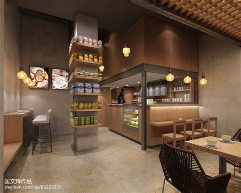 餐饮空间220平米装修案例_效果图 - 工业咖啡厅设计案例 - 设计本
