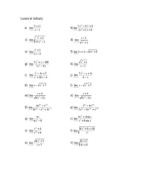 Limits at Infinity Practice Problems 的图像结果