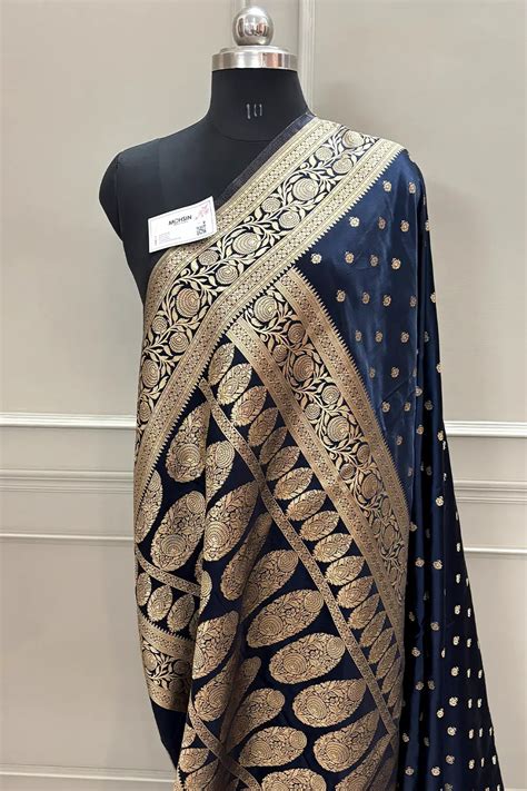 Black Golden Zari Katan Silk Banarasi Saree – Mohsin Textiles