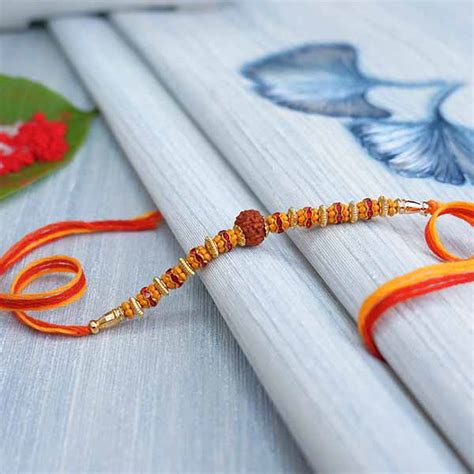 Send Captivating Rudraksha Rakhi Online | Rakhibazaar.com
