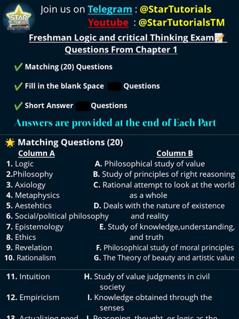 Image result for Logic Freshman Course Chapter 1 Questions