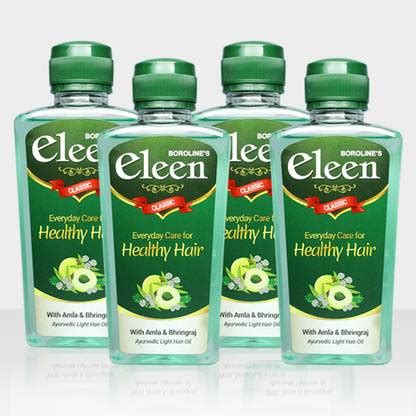 BOROLINE Eleen Classic Herbal Light Hair Oil 200 ml X 4 With Amla ...