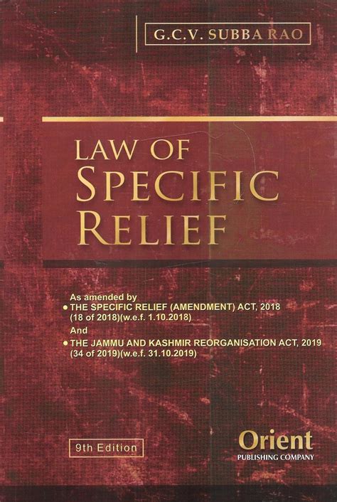 Law Of Specific Relief – M&J Services - The Eclectic Law Bookstore