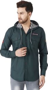 Voroxy Men Solid Casual Dark Green Shirt - Buy Voroxy Men Solid Casual ...