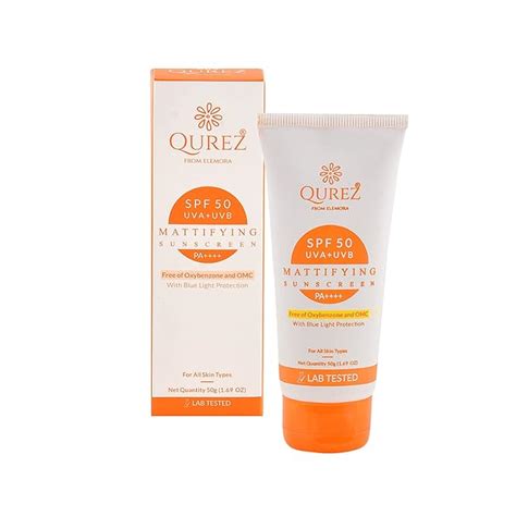 Qurez SPF 50 Tinted Sunscreen, Matte | No White Cast | Broad Spectrum ...