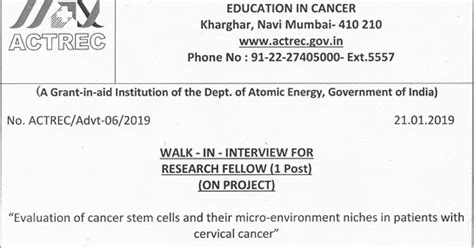 ACTREC Cancer Biology/Immuno-histochemistry Project Walk IN