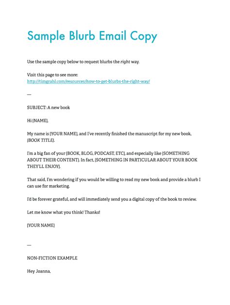 Fillable Online Sample Blurb Email Copy Fax Email Print - pdfFiller