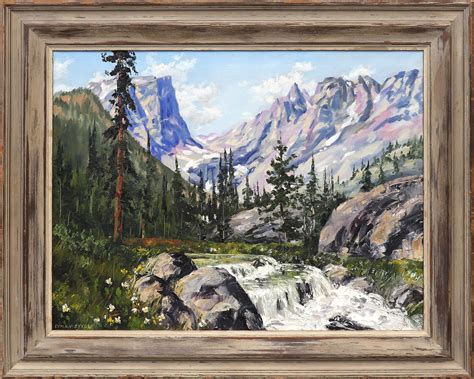 Lyman Byxbe - Hallett Peak, Colorado, 1950s Mountain Oil Landscape Painting, Rocky Mtn Park at ...