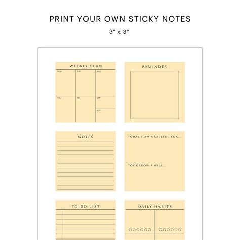 Post It Printable Template | Printable Templates