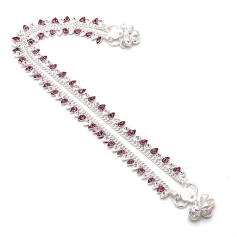 Jewar mandi Anklet Silver Plated Multi AD Fashion Payal for Womens ...