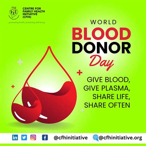 BENEFITS OF DONATING BLOOD – Centre for Family Health Initiative