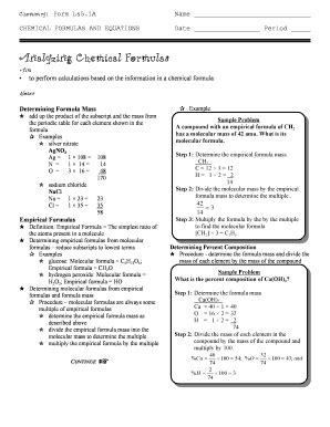 Chemical Formulas And Equations Answer Key - Fill Online, Printable ...