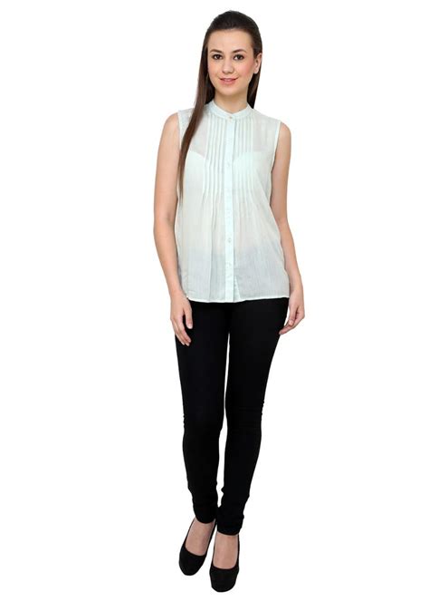 Get Sheer Pleated Blue Top at ₹ 699 | LBB Shop