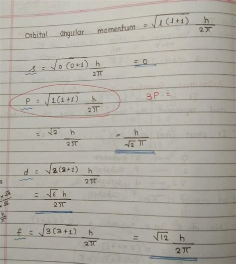 orbital angular momentum of electron present in 3p subshell - Brainly.in