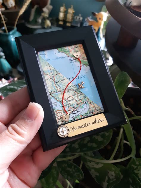 Long distance gift two maps in one custom map gift maps in frame ...