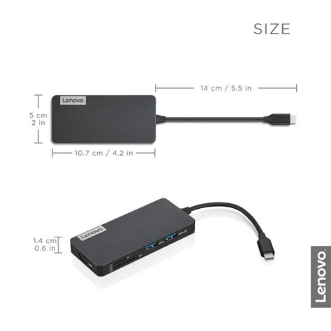 Lenovo USB Type C 7-in-1 Hub Docking Station with HDMI 1.4 and USB 3.0