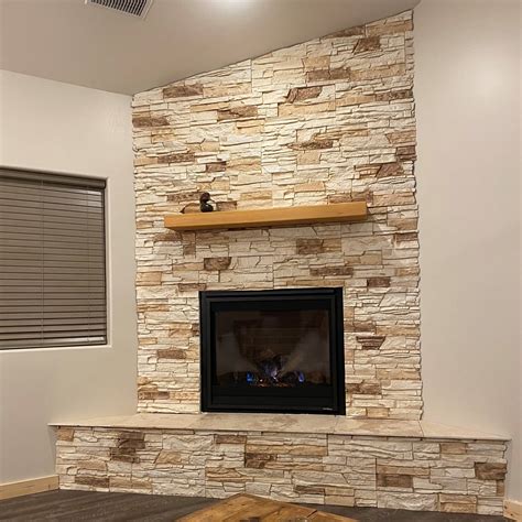 Angie's Corner Fireplace Design With Stacked Stone - GenStone