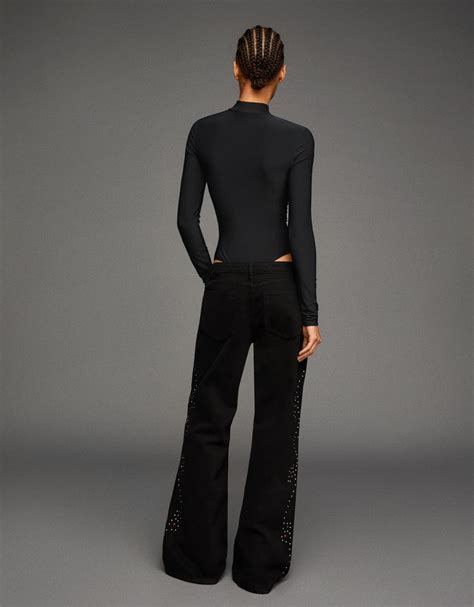 Long sleeve mock neck bodysuit - Women | Bershka