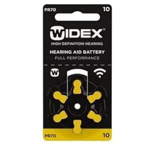 Widex Batteries for Hearing Aid Machine Zinc Air Mercury-Free (P-10, 10 ...