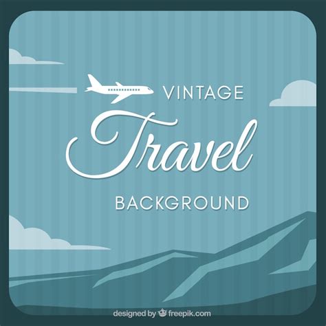 Vintage Landschaft Hintergrund mit Bergen und Flugzeug | Kostenlose Vektor