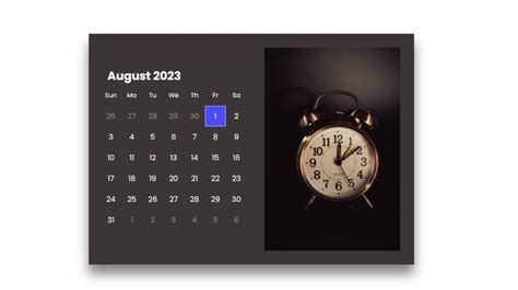 Creating Calendar Using HTML 的图像结果