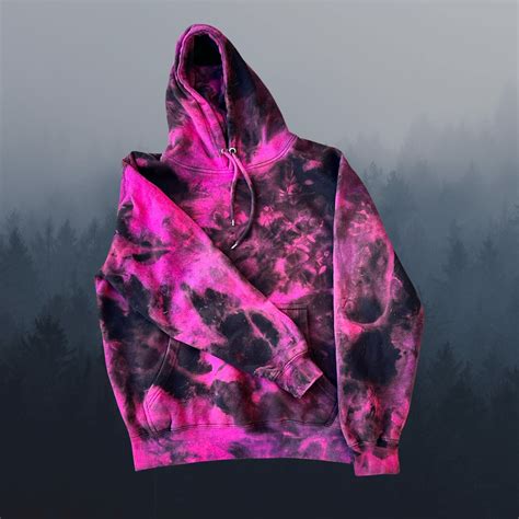 Tie Dye Hoodie Pink and Black Sweater ,tie Dye Sweatshirt, Tie Dye ...