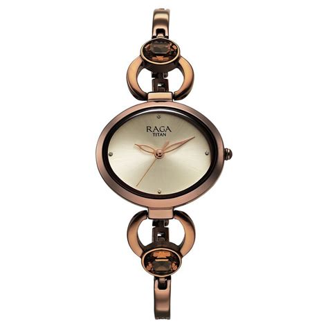 Buy Online Titan Raga Viva Quartz Analog Champagne Dial Metal Strap ...