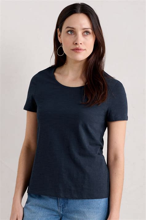 Seasalt Camerance Navy Maritime Wide Neck T-Shirt – Shirley Allum Boutique