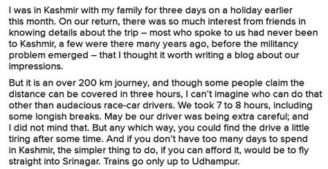 write a diary entry on your trip in Kashmir for 5 days ! - Brainly.in
