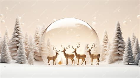 Premium Photo | An isolated christmas scene with reindeers deers and ...