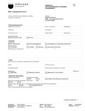 Fillable Online hogsby Sida ANMLAN 12 OM YRKESMSSIG HYGIENISK ...
