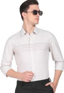 Arrow Newyork Men Striped Formal Beige Shirt - Buy Arrow Newyork Men ...