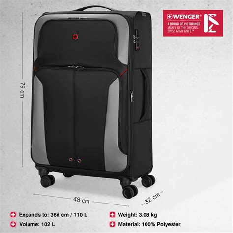 Wenger, Castic Large Softside Case, Charcoal, 102 Litres, Swiss design