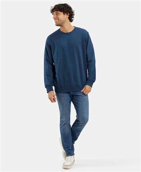 Buy Super Combed Cotton French Terry Solid Sweatshirt with Ribbed Cuffs ...