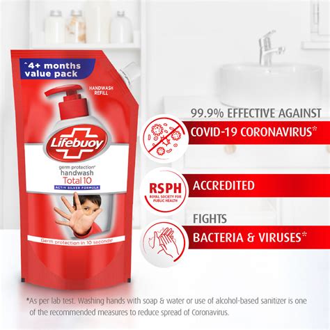 Lifebuoy Total 10+ Activ Silver+ Formula Germ Protection Handwash, 1500 ...