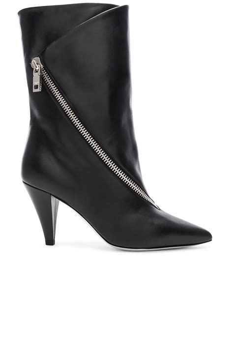 Givenchy Zip Leather Boots in Black | FWRD