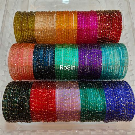 2.10 size OG raindrop glass bangles – Rosin