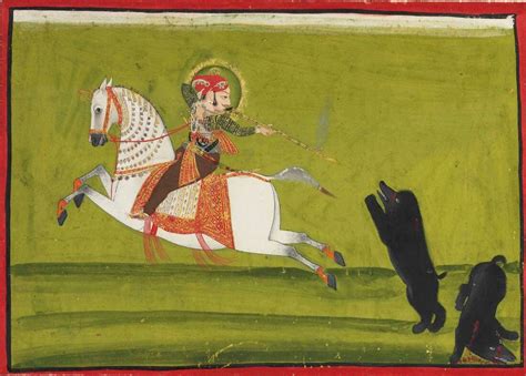 A Raja Hunting Bears, Possibly Maharana Ari Singh - Mewar School - C ...