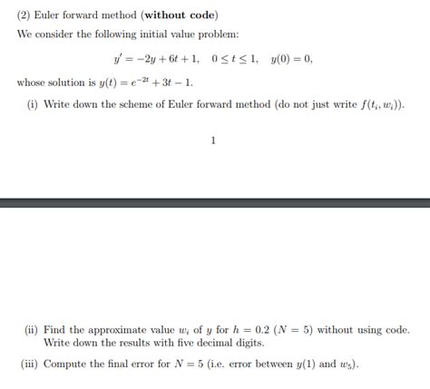 Image result for Forward Euler Method Formula
