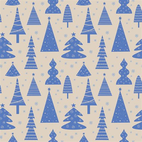 Seamless pattern with different decorative Xmas trees and snow in ...