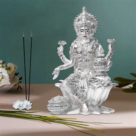 Diviniti 999 Silver Plated Lakshmi Idol - Divine Home Decor – PujaShoppe