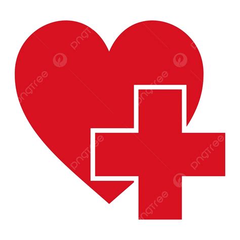 Red Cross And Heart Logo Signify Health Care Symbol Blood Vector, Care ...
