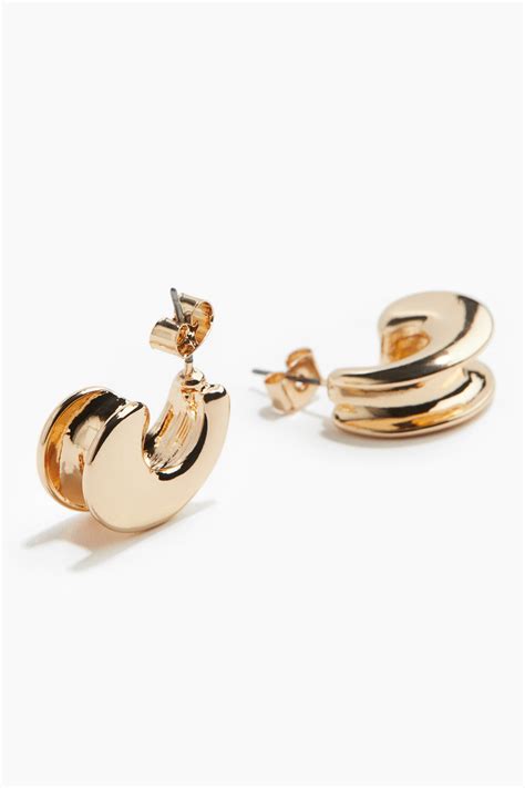 Women's Gold-coloured Chunky hoop earrings | H&M IN
