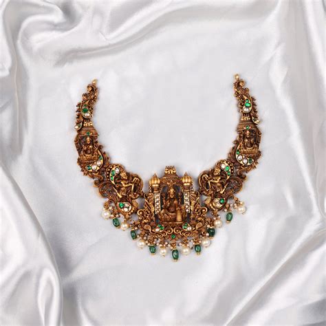 SILVER ANTIQUE TEMPLE NECKLACE – Aira by Navrathan