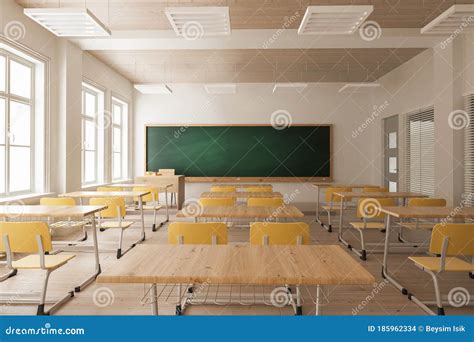 Student At Desks. Young Boy Girl Sitting Desk Pupil Teenagers At Tables ...